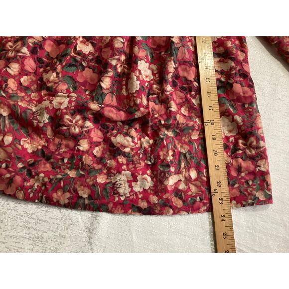 Peruvian Connection, Hibiscus "Vintage Rose" floral pattern Top size Small - Picture 8 of 9